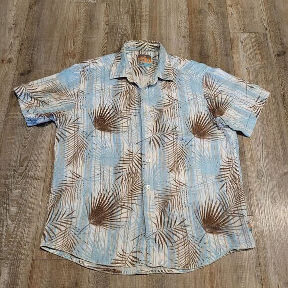 Its Five O'clock Somewhere Hawaiian Short Sleeved Button Up Shirt Men's Medium - Picture 1 of 8